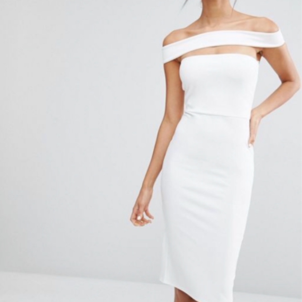 MISSGUIDED Cut Out Panel Bardot Bodycon Dress